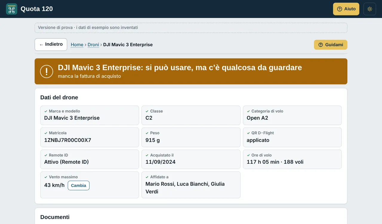 Droni, batterie e manutenzioni